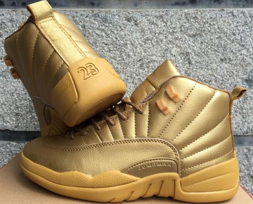 2017 Air Jordan 12 Gold Shoes